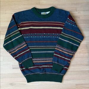 Vintage Backroad Blues Multicolor Striped Men's Sweater